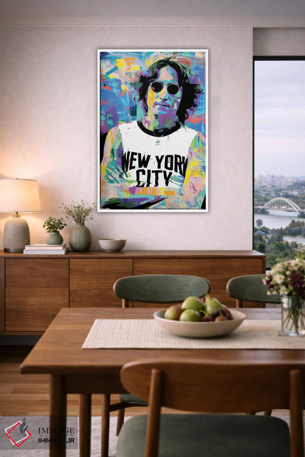 تابلو دکوراتیو جان لنون نیویورک سیتی اثر کارخانه پاپ آرت - D6W