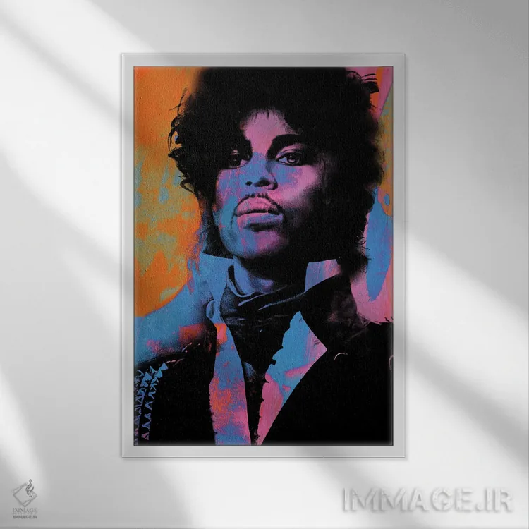 تابلو دکوراتیو پرینس اثر کارخانه پاپ آرت - نمای قابدار سفید