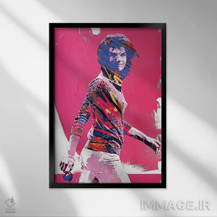 تابلو دکوراتیو جکی کندی اثر کارخانه پاپ آرت - نمای قابدار مشکی