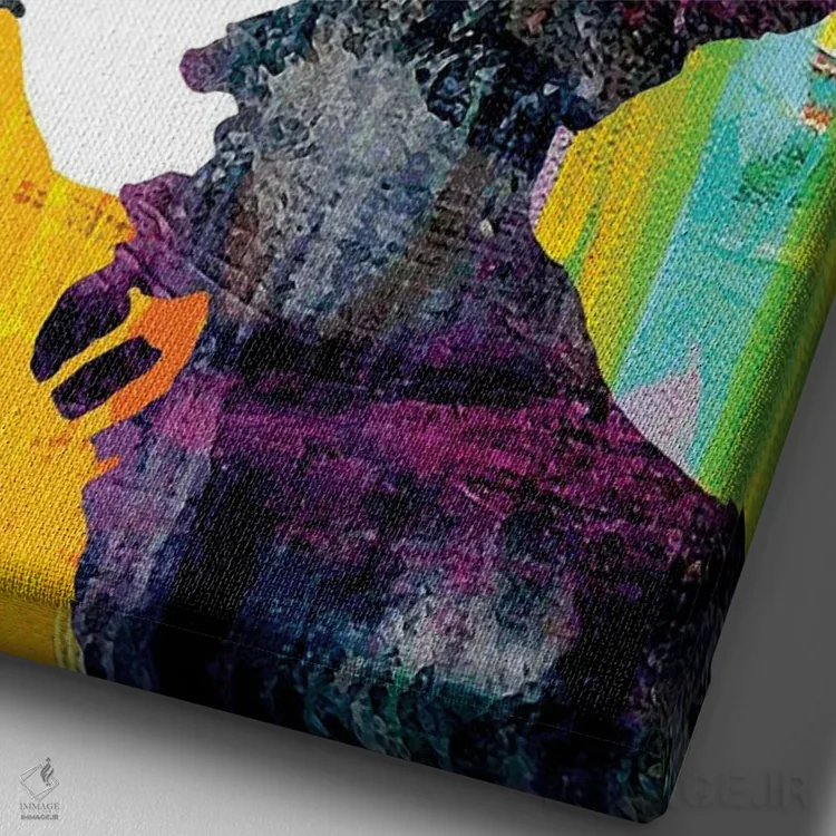 تابلو دکوراتیو باب در حال تفکر اثر کارخانه پاپ آرت - نمای نزدیک بافت بوم