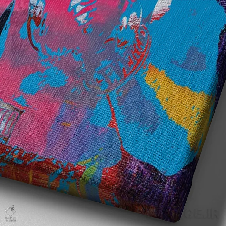 تابلو دکوراتیو محمد علی اثر کارخانه پاپ آرت - نمای نزدیک بافت بوم