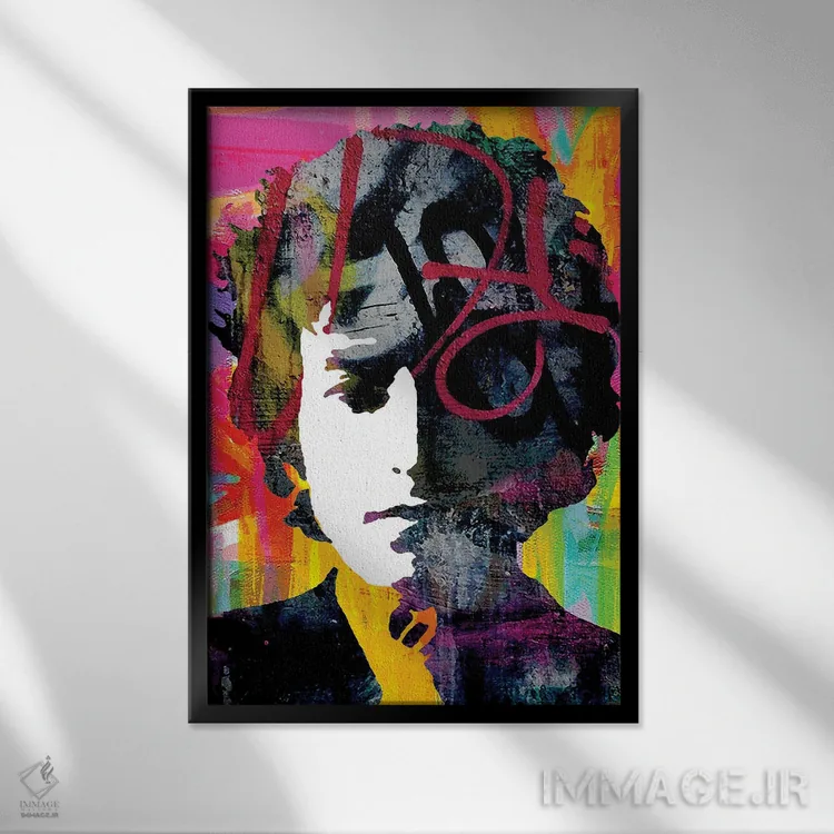 تابلو دکوراتیو باب در حال تفکر اثر کارخانه پاپ آرت - نمای قابدار مشکی