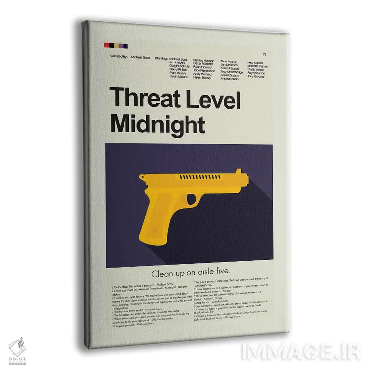 تابلو دکوراتیو سطح تهدید نیمه شب اثر پرینتس اند گیگلز اثر ارین هیگرمن - نمای پرسپکتیو محصول