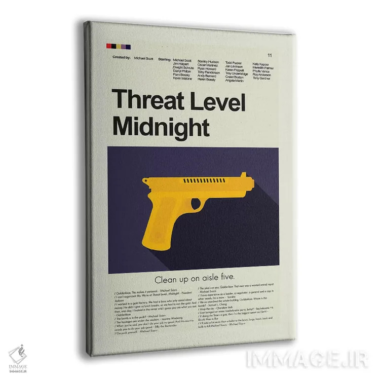 تابلو دکوراتیو سطح تهدید نیمه شب اثر پرینتس اند گیگلز اثر ارین هیگرمن - نمای پرسپکتیو محصول