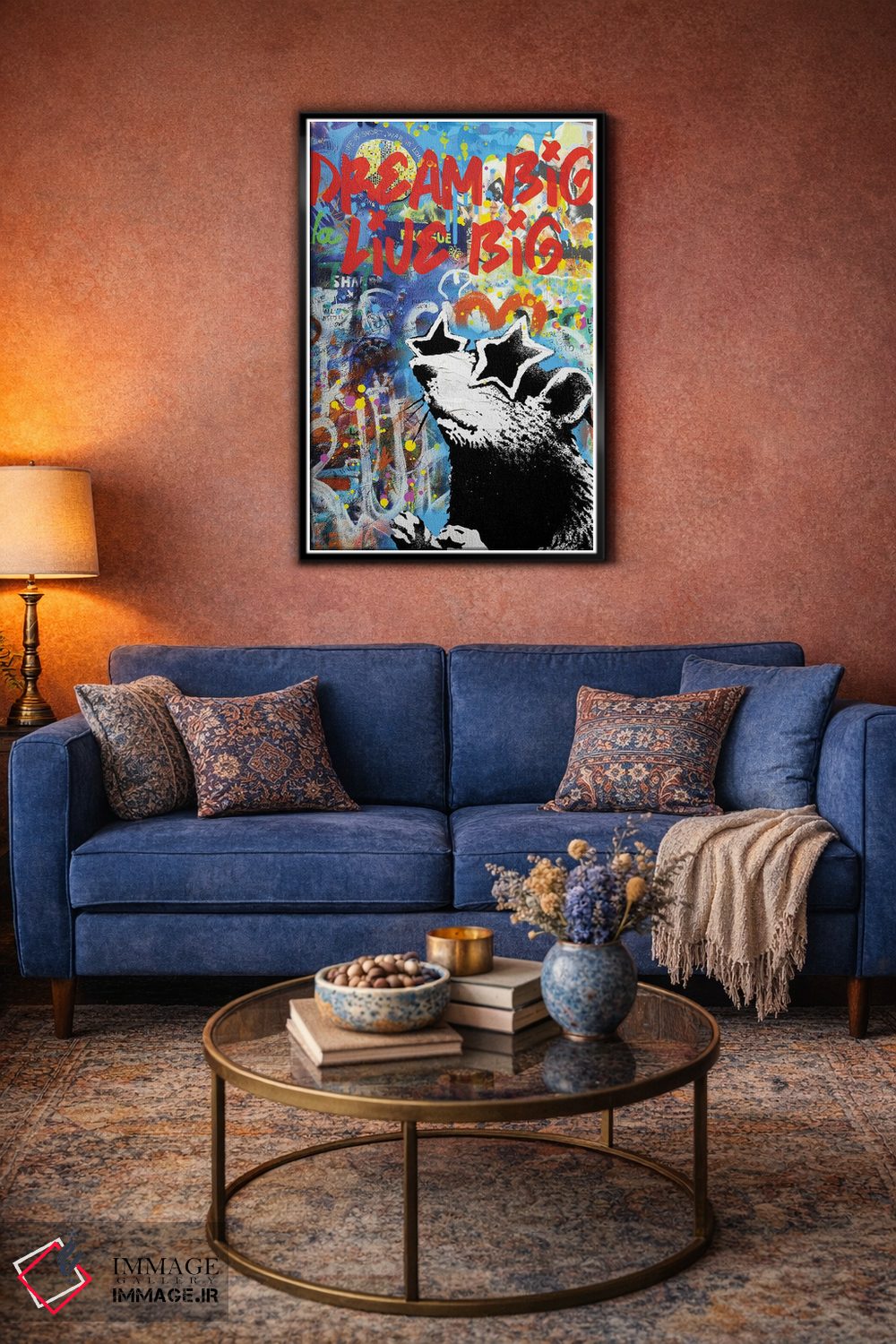 تابلو دکوراتیو بزرگ رویا ببین بزرگ زندگی کن اثر کارخانه پاپ آرت - D5B