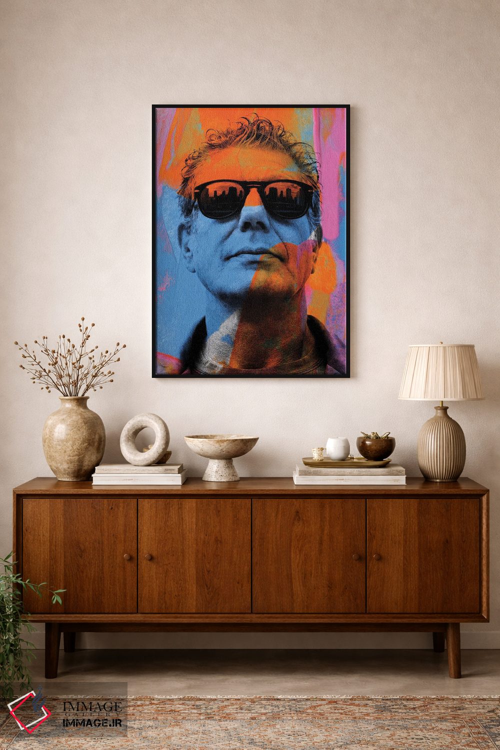 تابلو دکوراتیو آنتونی بورباور رنگ های روشن اثر کارخانه پاپ آرت - D1B