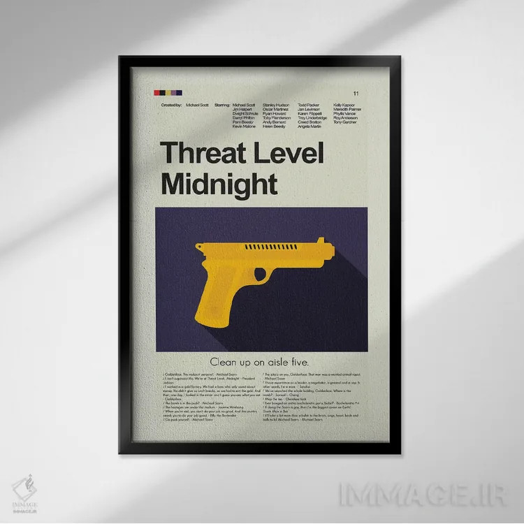 تابلو دکوراتیو سطح تهدید نیمه شب اثر پرینتس اند گیگلز اثر ارین هیگرمن - نمای قابدار مشکی