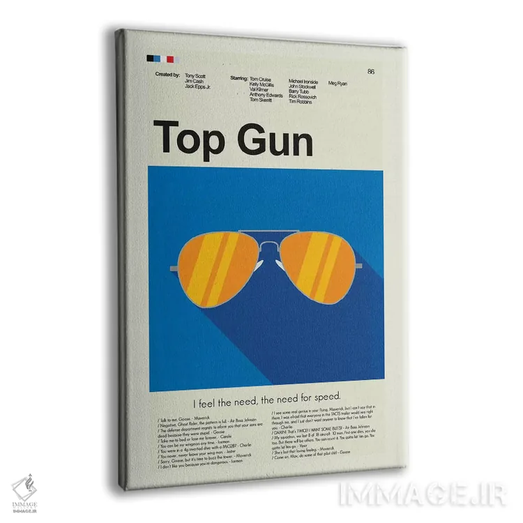 تابلو دکوراتیو تاپ گان اثر پرینتس اند گیگلز اثر ارین هیگرمن - نمای پرسپکتیو محصول