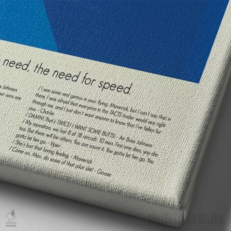 تابلو دکوراتیو تاپ گان اثر پرینتس اند گیگلز اثر ارین هیگرمن - نمای نزدیک بافت بوم