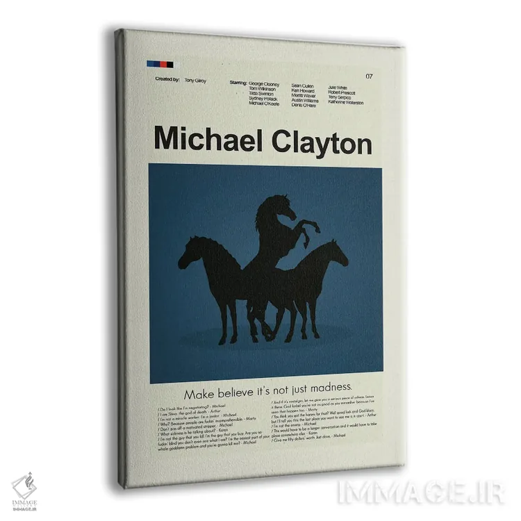 تابلو مینیمال مایکل کلیتون اثر پرینتس اند گیگلز اثر ارین هیگرمن - نمای پرسپکتیو محصول