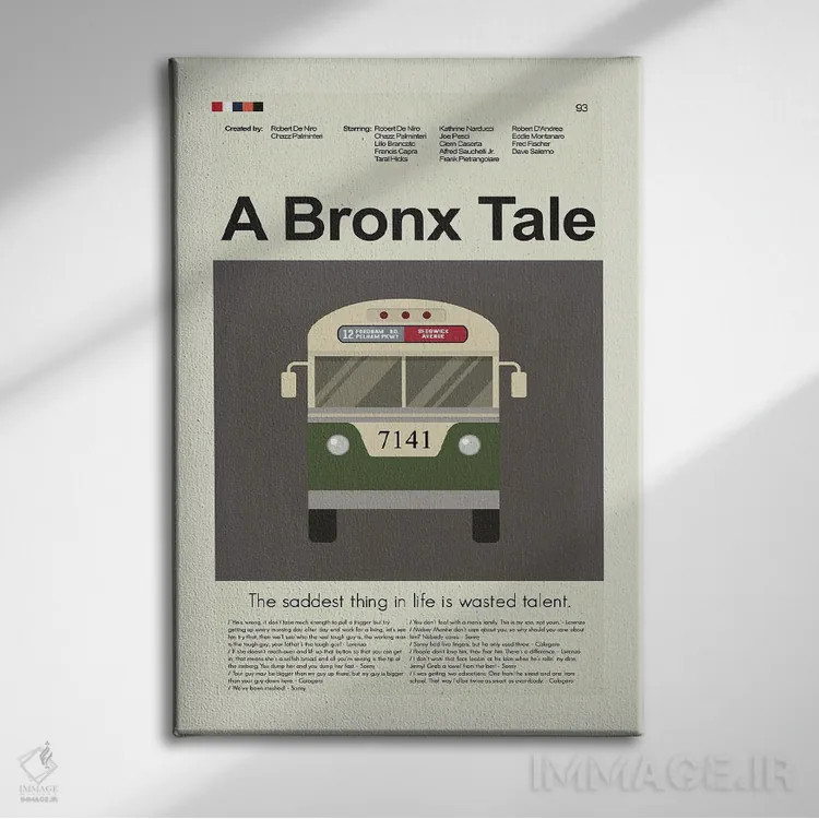 تابلو مینیمال داستان برانکس اثر پرینتس اند گیگلز اثر ارین هیگرمن - نمای روبهرو روی دیوار