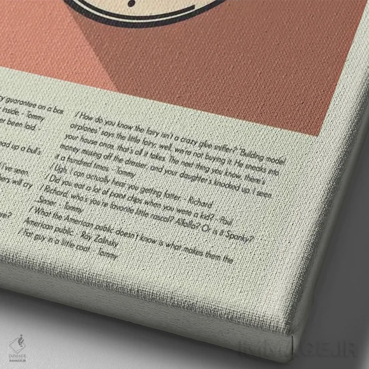 تابلو دکوراتیو پسر تامی اثر پرینتس اند گیگلز اثر ارین هیگرمن - نمای نزدیک بافت بوم