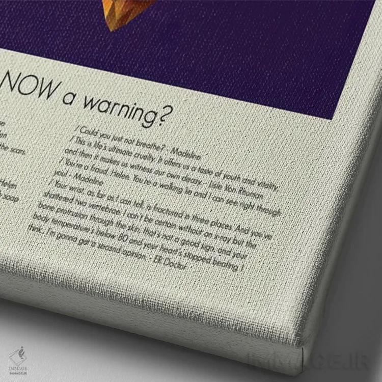 تابلو مینیمال مرگ او را می سازد اثر پرینتس اند گیگلز اثر ارین هیگرمن - نمای نزدیک بافت بوم