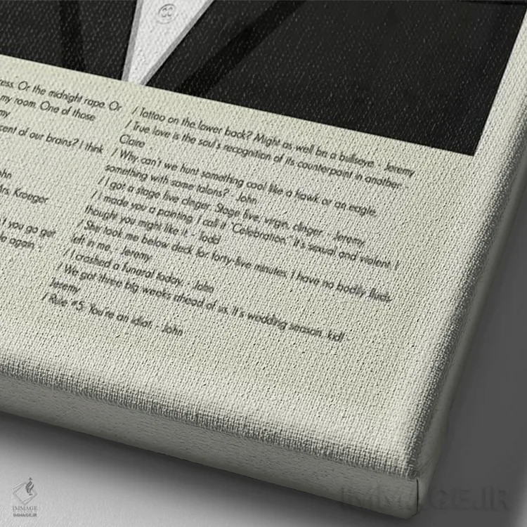 تابلو دکوراتیو مزاحمان عروسی اثر پرینتس اند گیگلز اثر ارین هیگرمن - نمای نزدیک بافت بوم