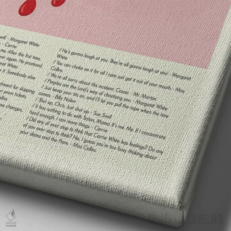 تابلو مینیمال کری اثر پرینتس اند گیگلز اثر ارین هیگرمن - نمای نزدیک بافت بوم