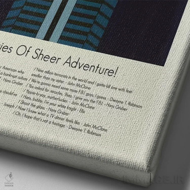 تابلو دکوراتیو جان سخت اثر پرینتس اند گیگلز اثر ارین هیگرمن - نمای نزدیک بافت بوم