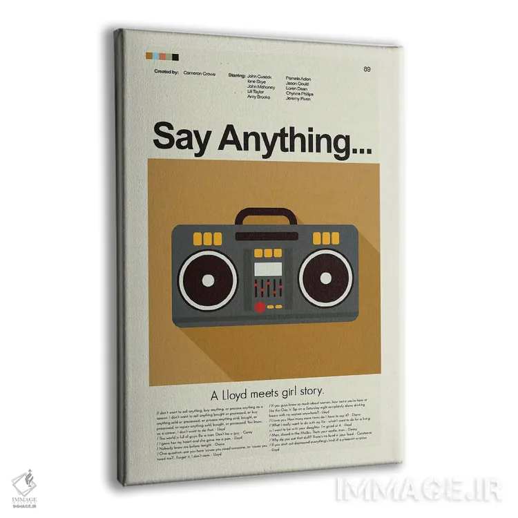 تابلو دکوراتیو هر چه بگویی اثر پرینتس اند گیگلز اثر ارین هیگرمن - نمای پرسپکتیو محصول