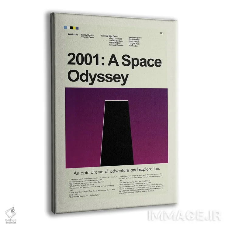 تابلو مینیمال ۲۰۰۱: یک ادیسه فضایی اثر پرینتس اند گیگلز اثر ارین هیگرمن - نمای پرسپکتیو محصول