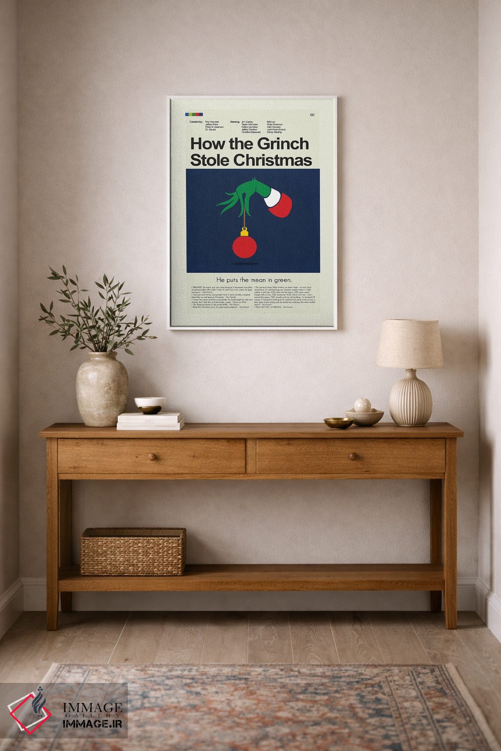 تابلو دکوراتیو چگونه گرینچ کریسمس را دزدید اثر پرینتس اند گیگلز اثر ارین هیگرمن - D1W