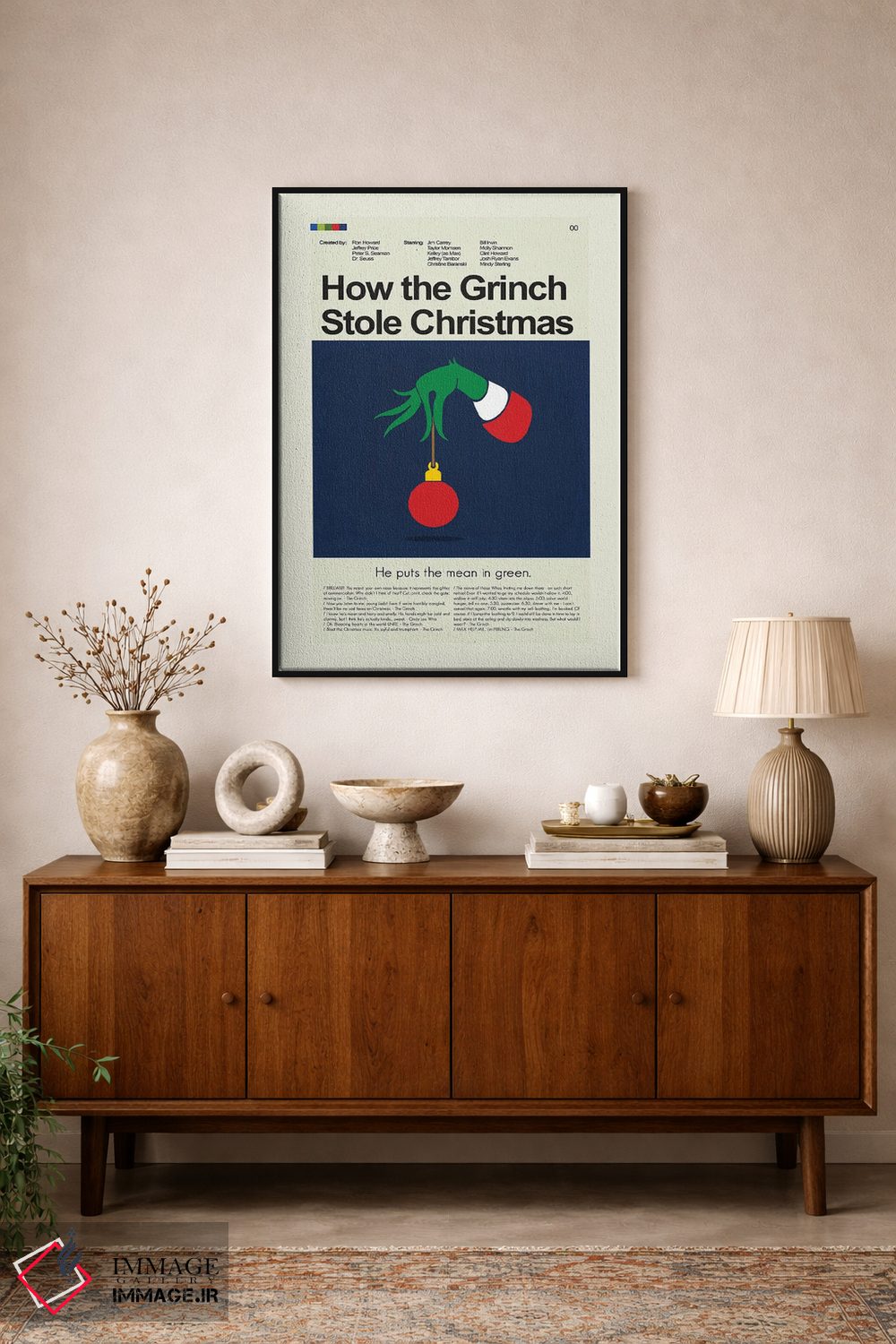 تابلو دکوراتیو چگونه گرینچ کریسمس را دزدید اثر پرینتس اند گیگلز اثر ارین هیگرمن - D3B