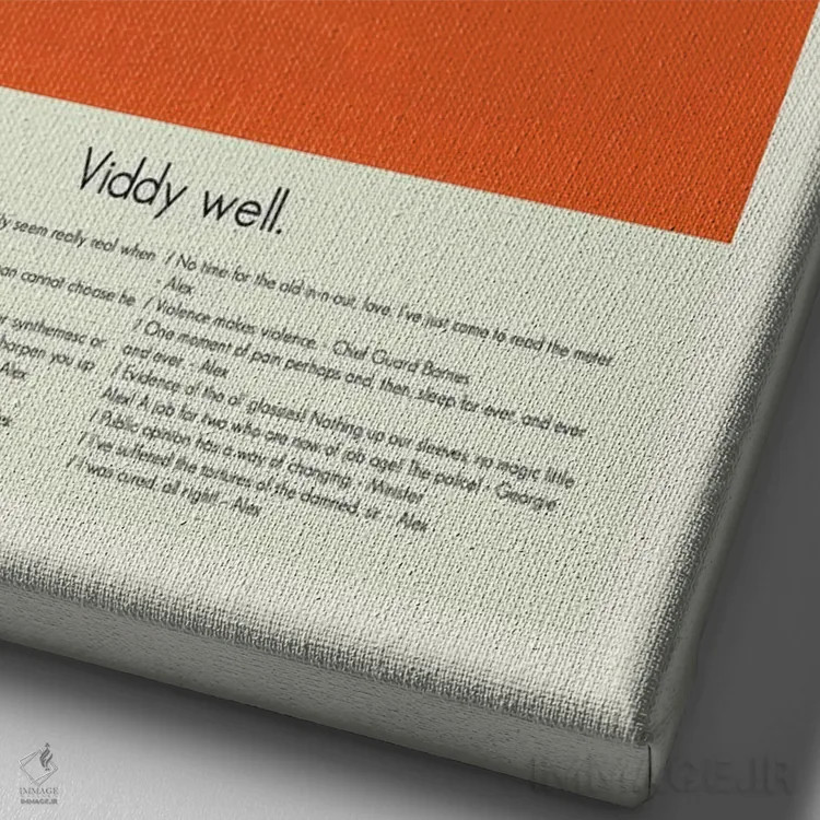 تابلو دکوراتیو پرتقال کوکی اثر پرینتس اند گیگلز اثر ارین هیگرمن - نمای نزدیک بافت بوم