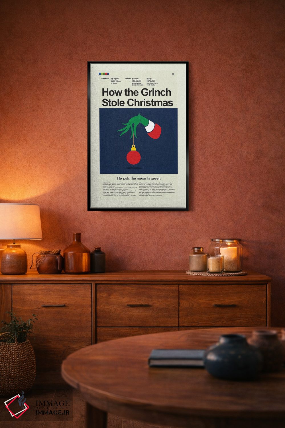 تابلو دکوراتیو چگونه گرینچ کریسمس را دزدید اثر پرینتس اند گیگلز اثر ارین هیگرمن - D5B