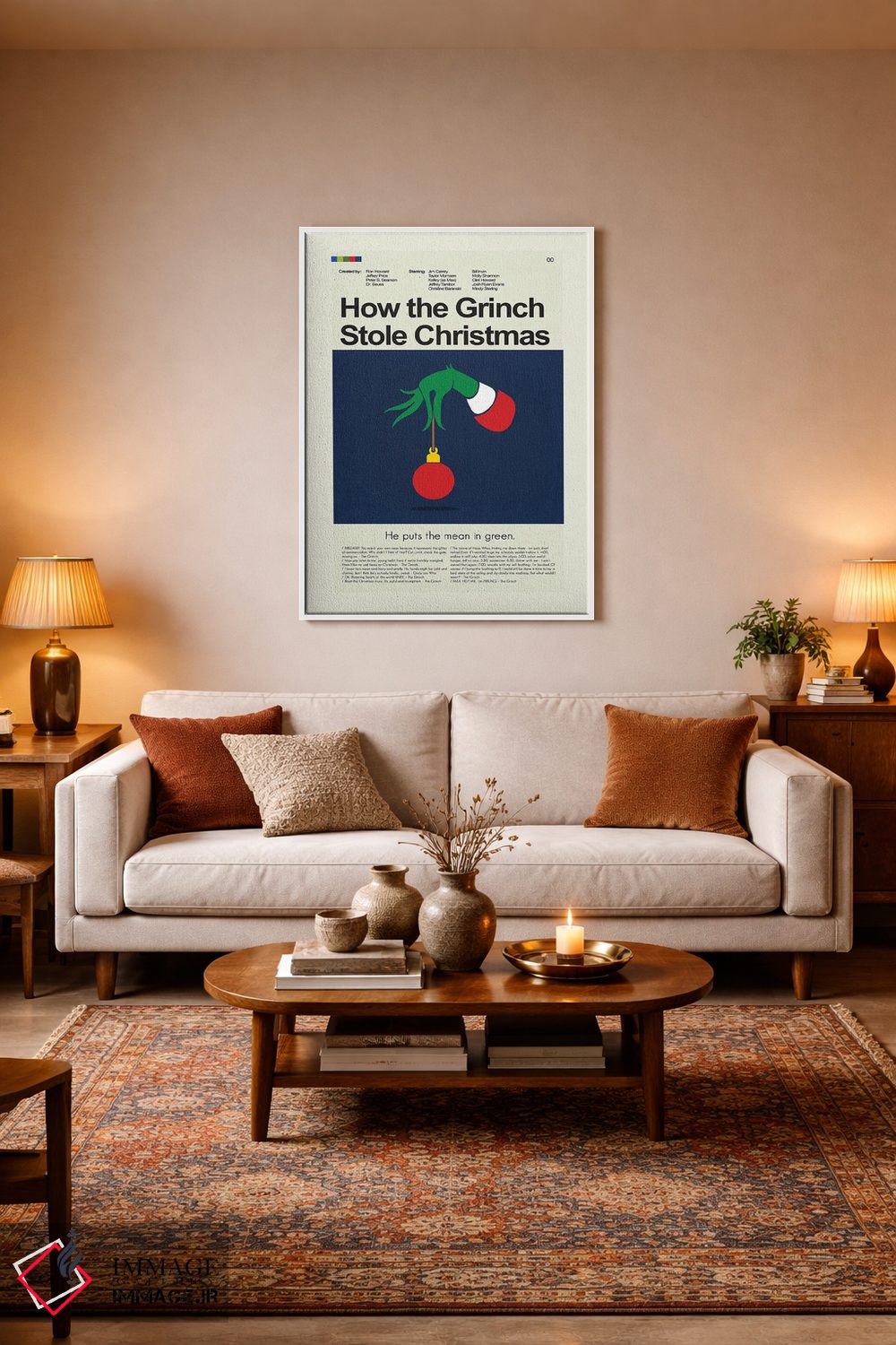 تابلو دکوراتیو چگونه گرینچ کریسمس را دزدید اثر پرینتس اند گیگلز اثر ارین هیگرمن - D4W