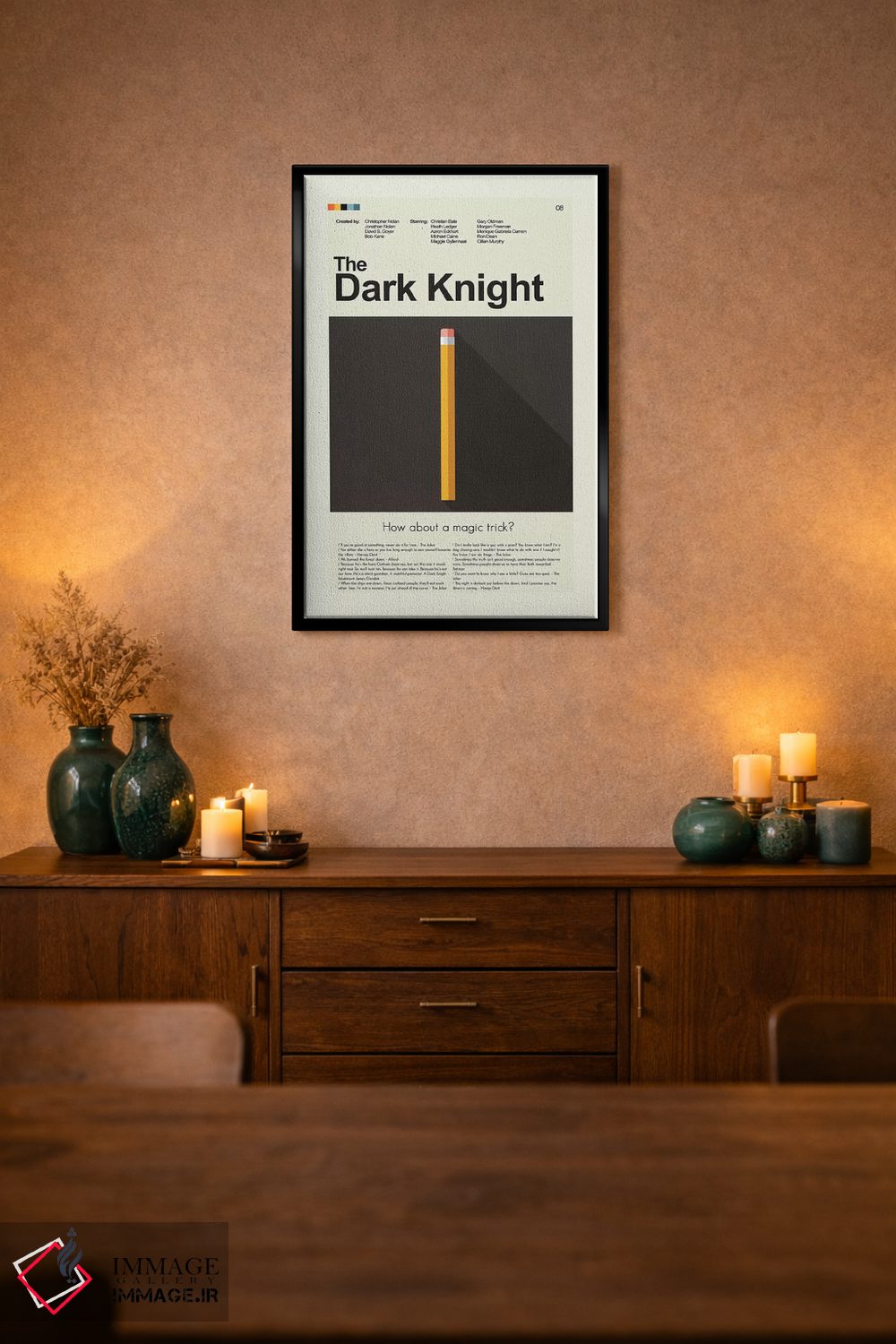 تابلو دکوراتیو شوالیه تاریکی اثر پرینتس اند گیگلز اثر ارین هیگرمن - D2B