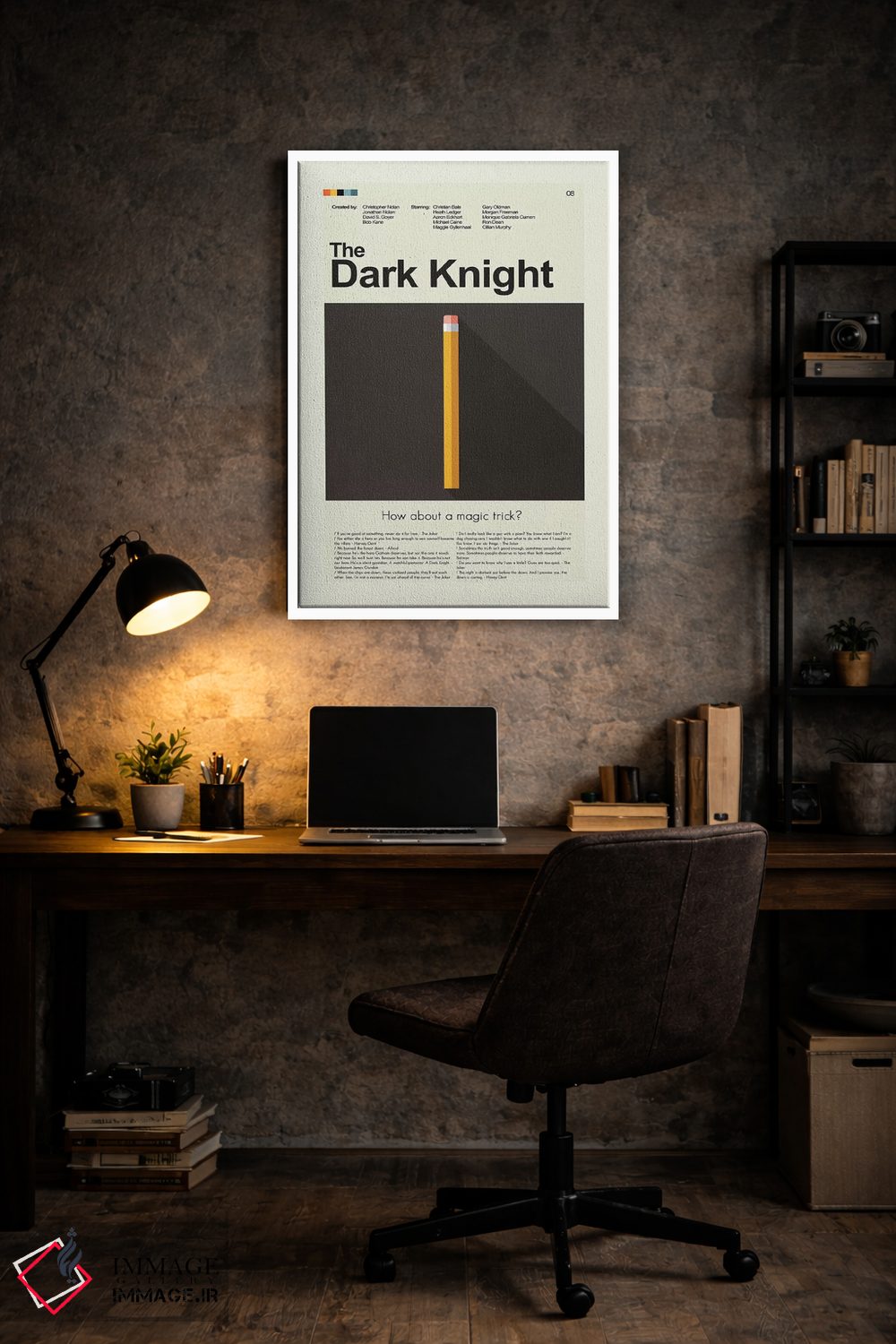 تابلو دکوراتیو شوالیه تاریکی اثر پرینتس اند گیگلز اثر ارین هیگرمن - D5W