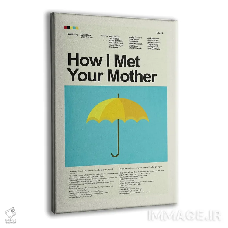 تابلو مینیمال چگونه مادرت را ملاقات کردم اثر پرینتس اند گیگلز اثر ارین هیگرمن - نمای پرسپکتیو محصول
