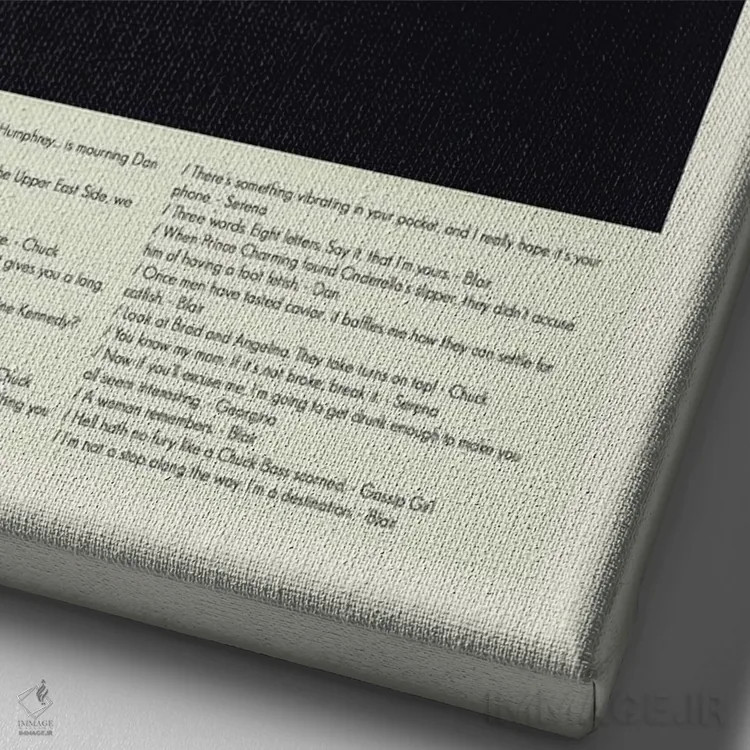 تابلو مینیمال دختر شایعه اثر پرینتس اند گیگلز اثر ارین هیگرمن - نمای نزدیک بافت بوم