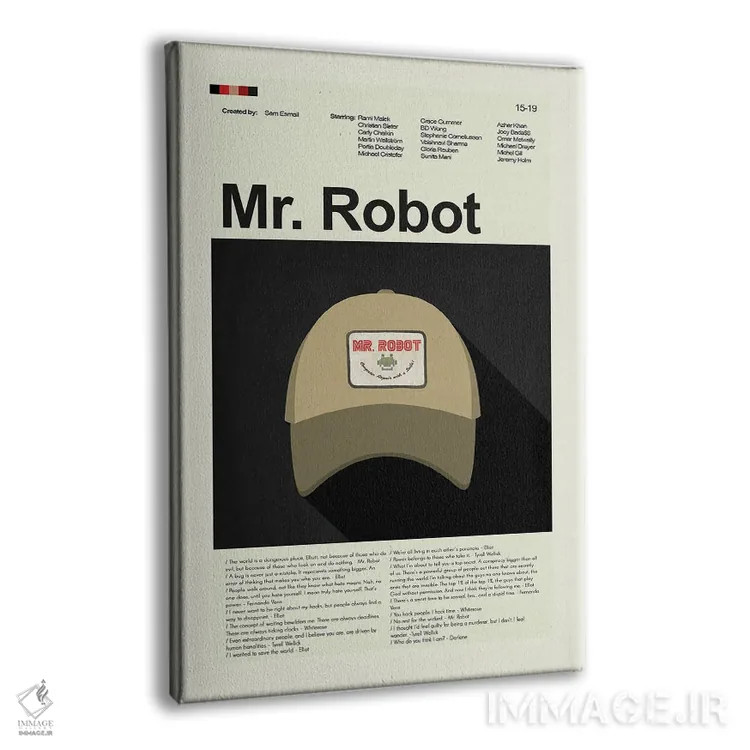 تابلو مینیمال آقای ربات اثر پرینتس اند گیگلز اثر ارین هیگرمن - نمای پرسپکتیو محصول