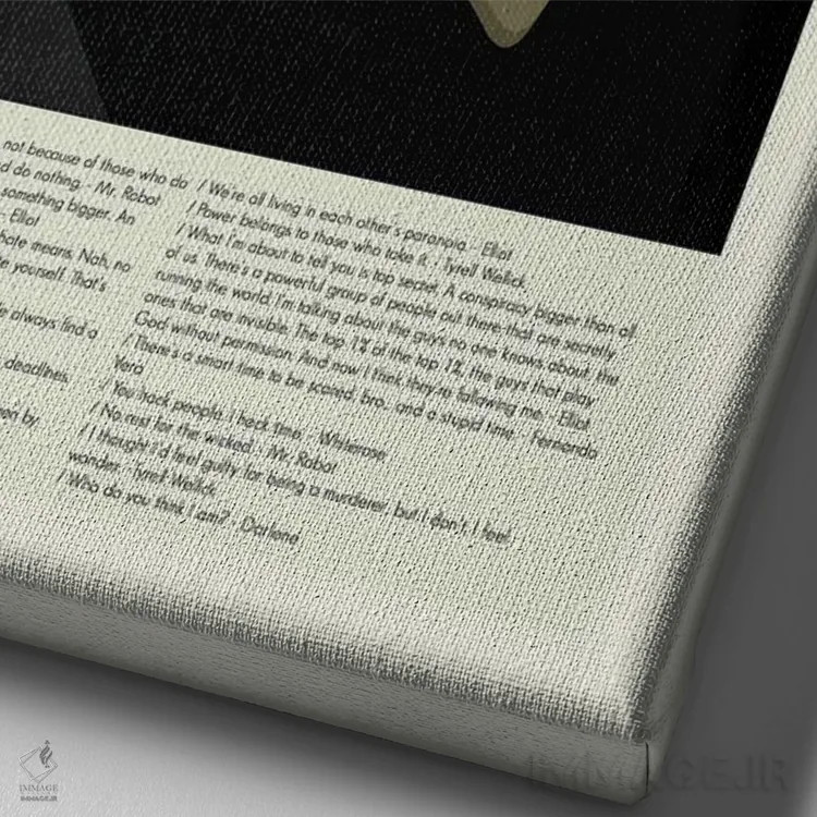 تابلو مینیمال آقای ربات اثر پرینتس اند گیگلز اثر ارین هیگرمن - نمای نزدیک بافت بوم