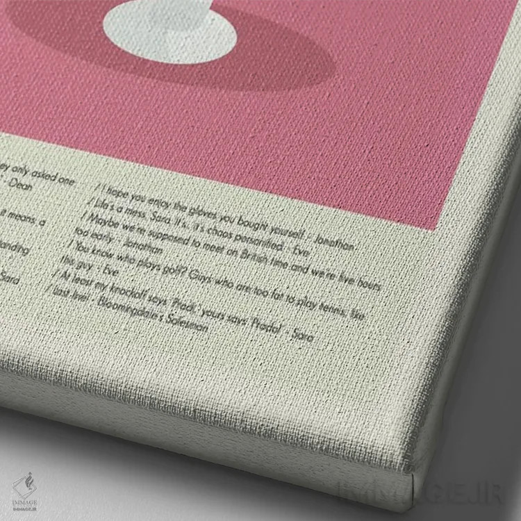 تابلو مینیمال سرنادپی اثر پرینتس اند گیگلز اثر ارین هیگرمن - نمای نزدیک بافت بوم