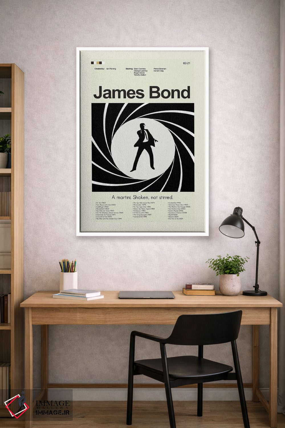 تابلو مینیمال جیمز باند اثر پرینتس اند گیگلز اثر ارین هیگرمن - D1W