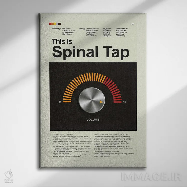 تابلو مینیمال اسپاینال تپ اثر پرینتس اند گیگلز اثر ارین هیگرمن - نمای روبهرو روی دیوار