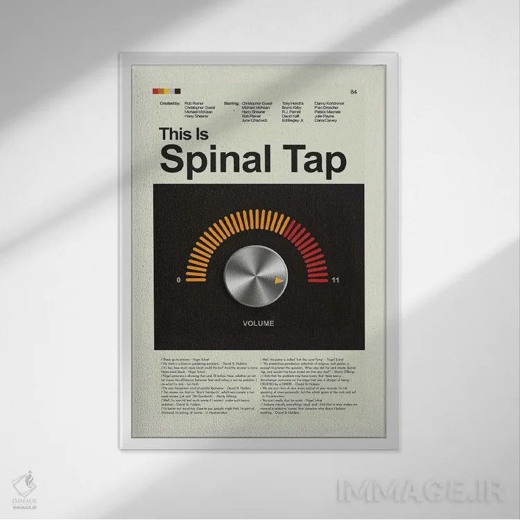 تابلو مینیمال اسپاینال تپ اثر پرینتس اند گیگلز اثر ارین هیگرمن - نمای قابدار سفید