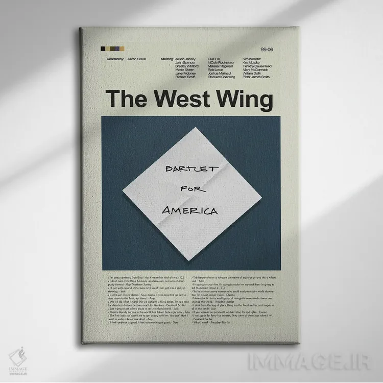 تابلو مینیمال بال غربی اثر پرینتس اند گیگلز اثر ارین هیگرمن - نمای روبهرو روی دیوار
