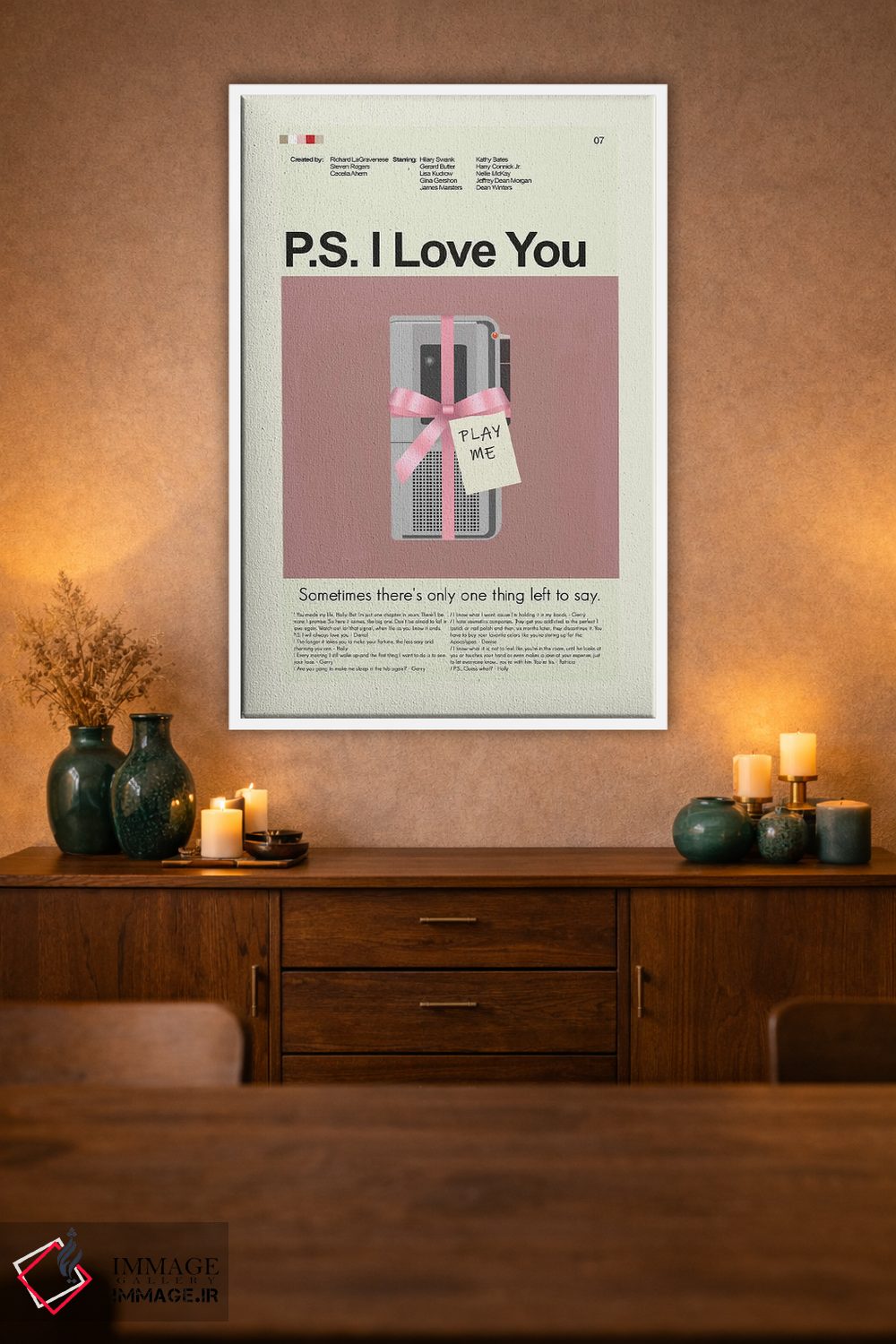 تابلو مینیمال پی اس: دوستت دارم اثر پرینتس اند گیگلز اثر ارین هیگرمن - D1W