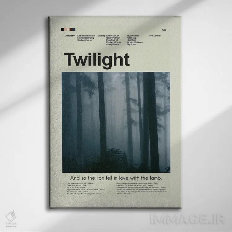 تابلو مینیمال گرگ و میش اثر پرینتس اند گیگلز اثر ارین هیگرمن - نمای روبهرو روی دیوار