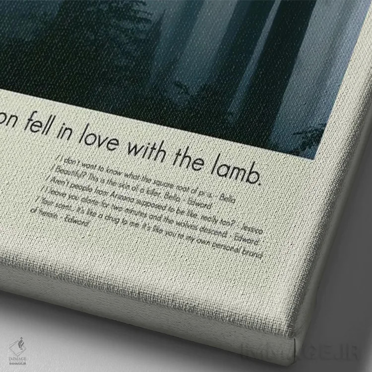 تابلو مینیمال گرگ و میش اثر پرینتس اند گیگلز اثر ارین هیگرمن - نمای نزدیک بافت بوم