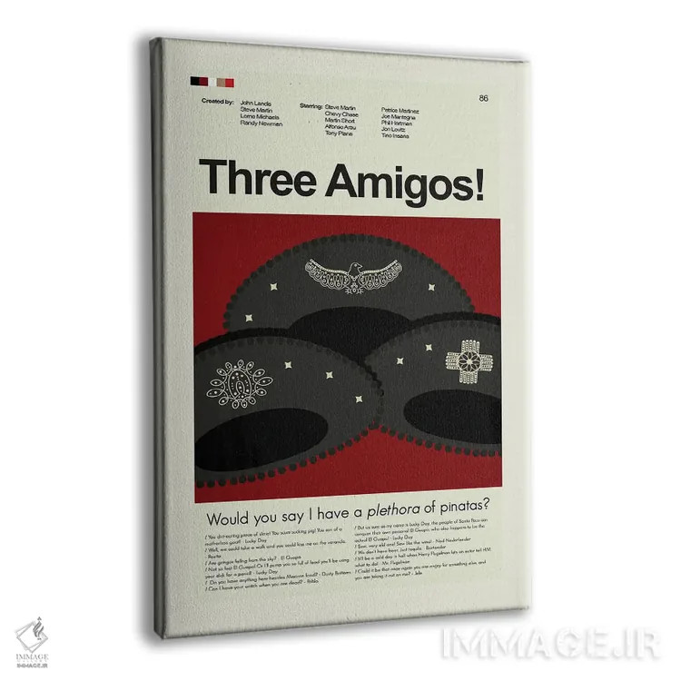 تابلو مینیمال سه دوست اثر پرینتس اند گیگلز اثر ارین هیگرمن - نمای پرسپکتیو محصول