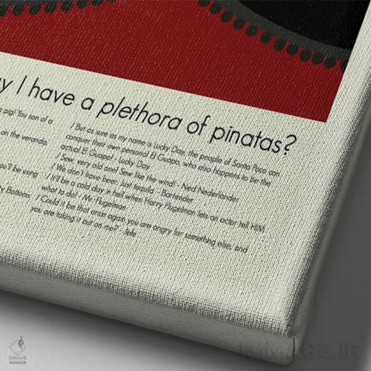 تابلو مینیمال سه دوست اثر پرینتس اند گیگلز اثر ارین هیگرمن - نمای نزدیک بافت بوم