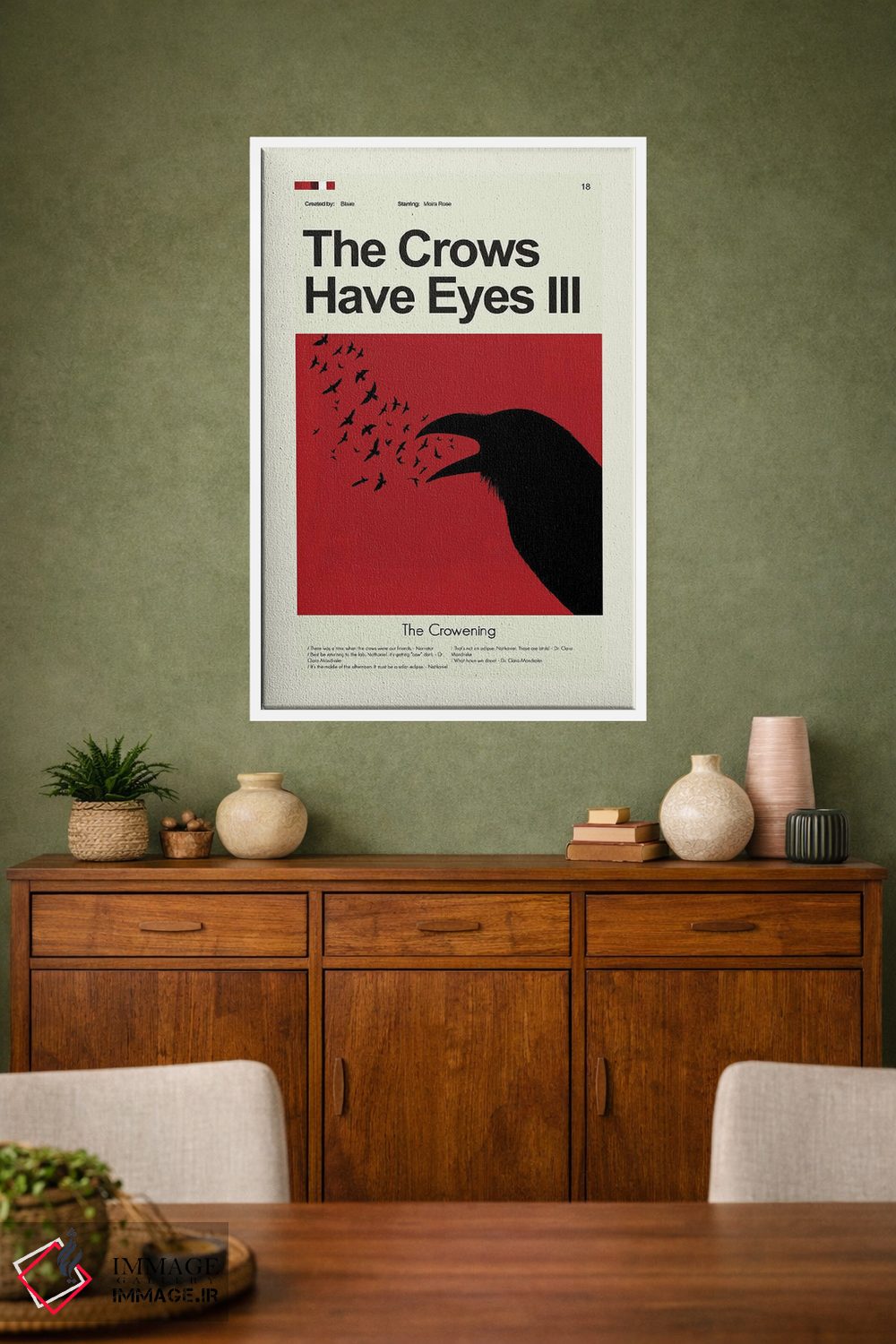 تابلو مینیمال کلاغ ها چشم دارند ۳ اثر پرینتس اند گیگلز اثر ارین هیگرمن - D2W
