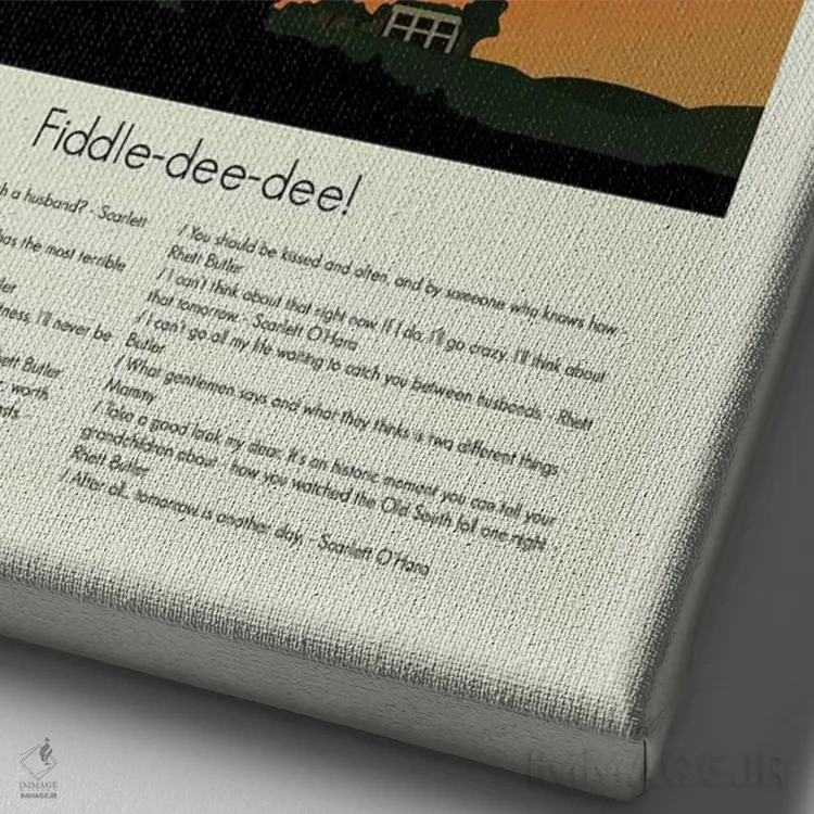 تابلو دکوراتیو بادگیر اثر پرینتس اند گیگلز اثر ارین هیگرمن - نمای نزدیک بافت بوم