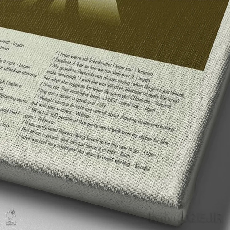 تابلو مینیمال ورونیکا مارس اثر پرینتس اند گیگلز اثر ارین هیگرمن - نمای نزدیک بافت بوم