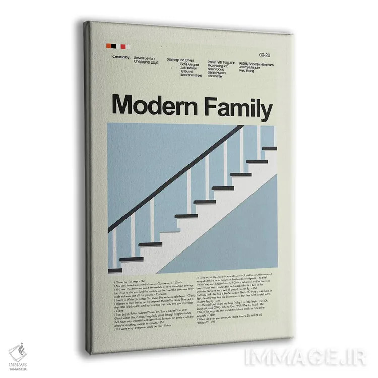 تابلو دکوراتیو خانواده مدرن اثر پرینتس اند گیگلز اثر ارین هیگرمن - نمای پرسپکتیو محصول