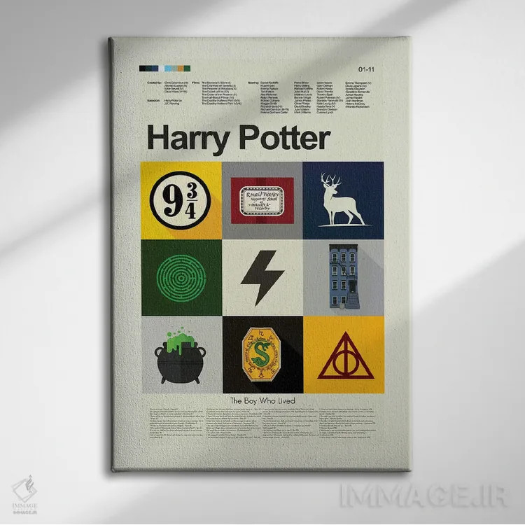 تابلو دکوراتیو هری پاتر اثر پرینتس اند گیگلز اثر ارین هیگرمن - نمای روبهرو روی دیوار