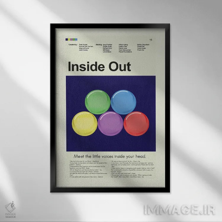 تابلو دکوراتیو درون بیرون اثر پرینتس اند گیگلز اثر ارین هیگرمن - نمای قابدار مشکی