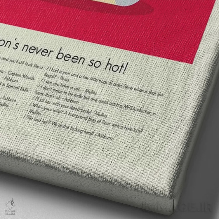 تابلو دکوراتیو هیئت اثر پرینتس اند گیگلز اثر ارین هیگرمن - نمای نزدیک بافت بوم